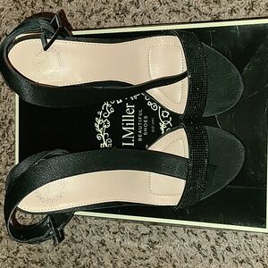 I. Miller Black Block Heel Open Toe Pumps sized 7.5